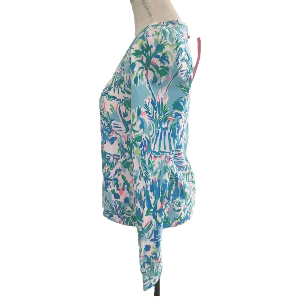 Lilly Pulitzer Jansen Long Sleeve Sweater XS Blue Ibiza Cabana NWT - Picture 3 of 7